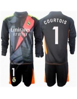 Otroške Nogometnih dresov Real Madrid Thibaut Courtois #1 Vratar Gostujoči 2024-25 Dolgi rokavi (+ hlače)